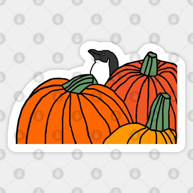 Pumpkin Patch and Penguin Sticker by ellenhenryart